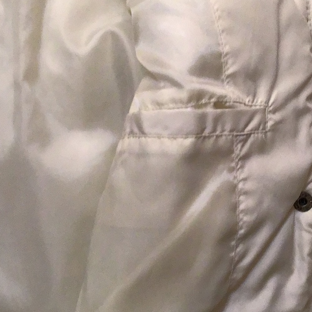 DELIA*S  CREAM COLOR PUFF JACKET COAT WITH FAUX FUR HOOD SZ M - Picture 8 of 11